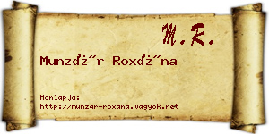 Munzár Roxána névjegykártya